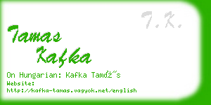 tamas kafka business card